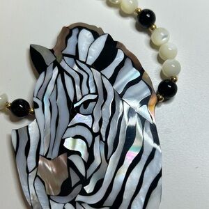 ZEBRA LEE sands handmade vintage necklace 18 inches